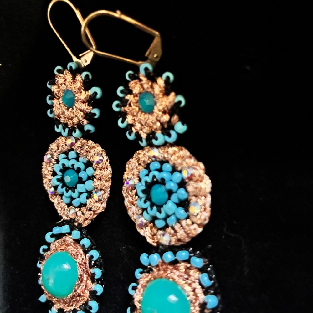 Handmade crochet earrings - Picture 2 of 2